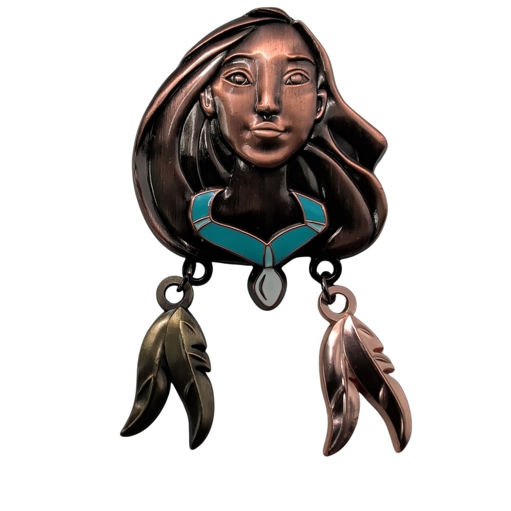 Disney Pocahontas Copper Tone Enamel Dangle Pin 2015 Official Pin Trading